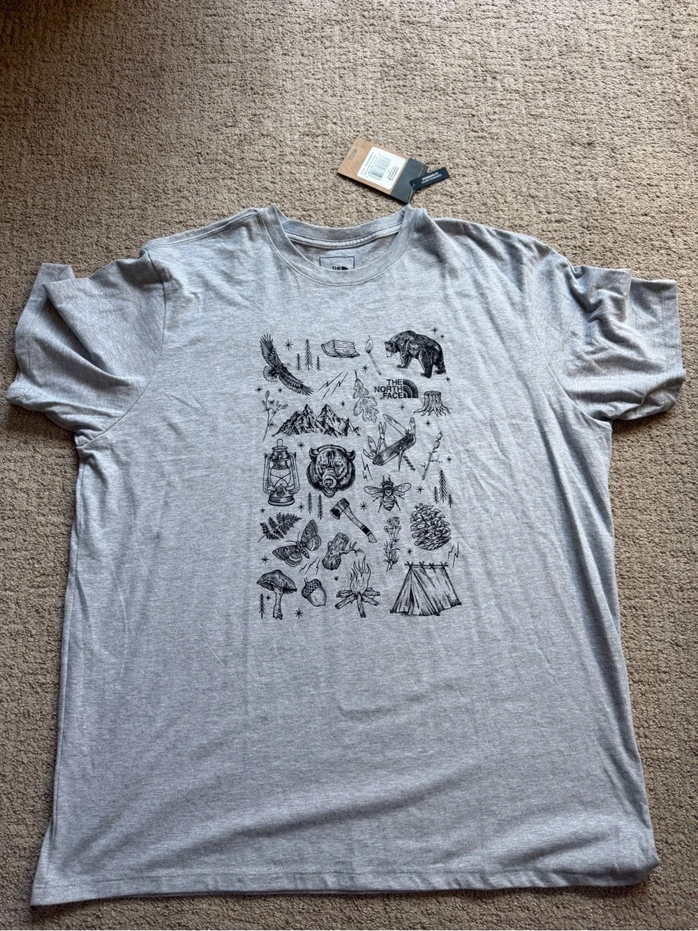 The North Face Light Gray Short Sleeve Graphic Tee